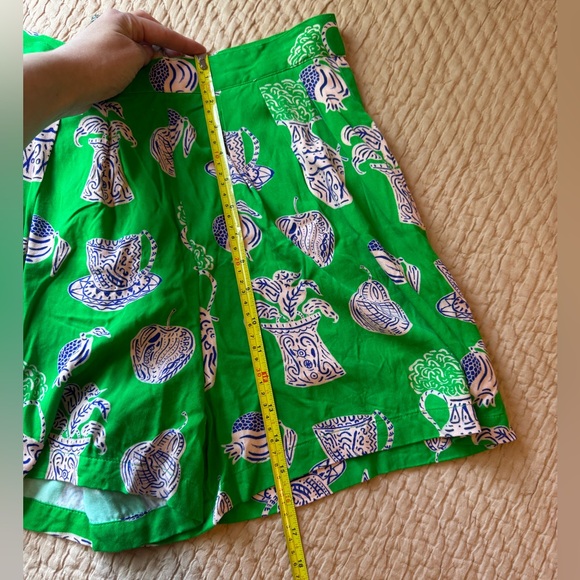 NWOT Corey Lynn Calter Anthropologie Green & Blue Patterned Everly Shorts - Picture 4 of 7